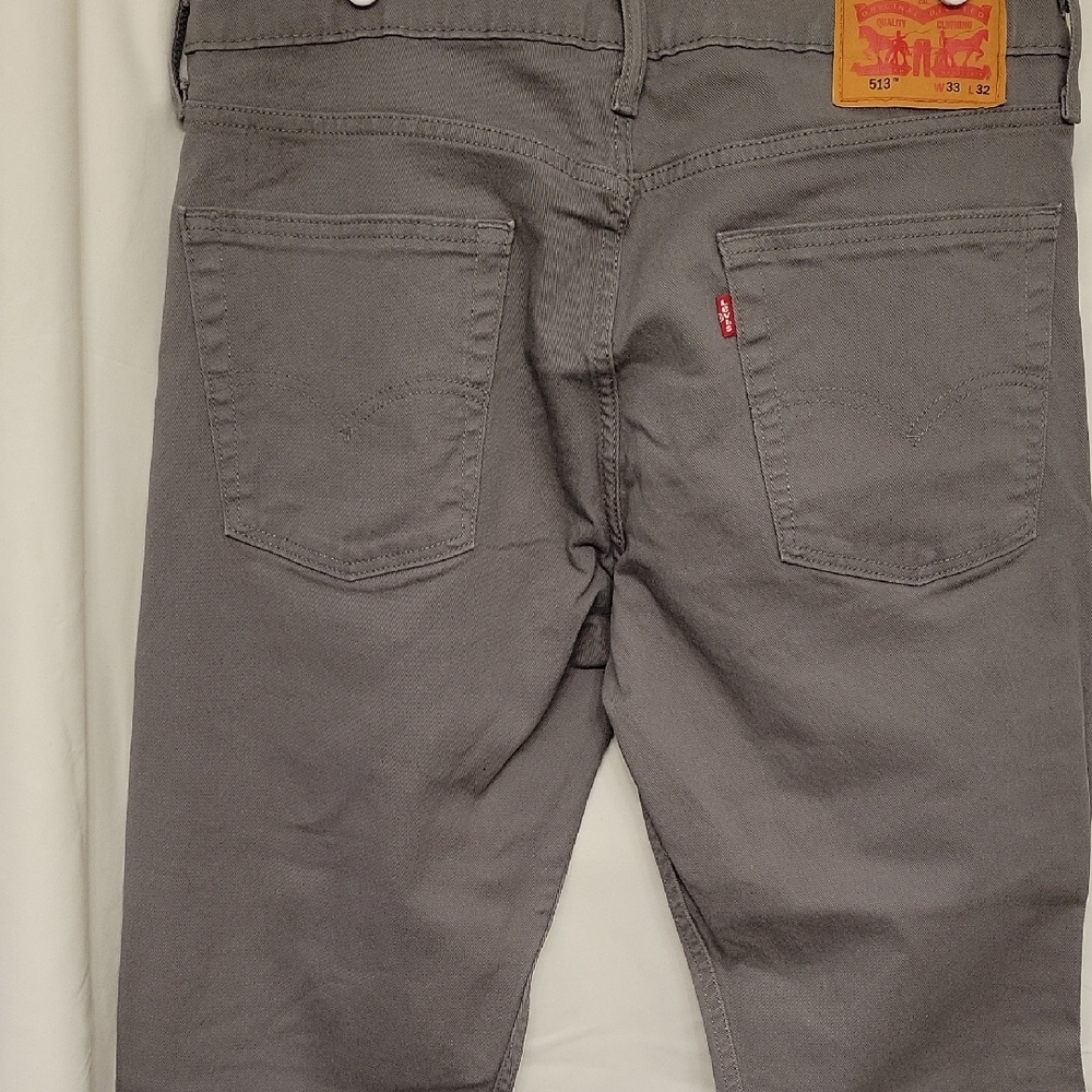 NEW Levi's Men's 513 Slim Straight Jeans in Gray - Picture 5 of 8
